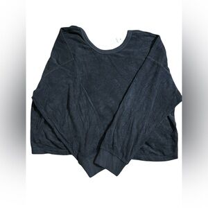 aerie Black Long Sleeve Scoop Neck Top